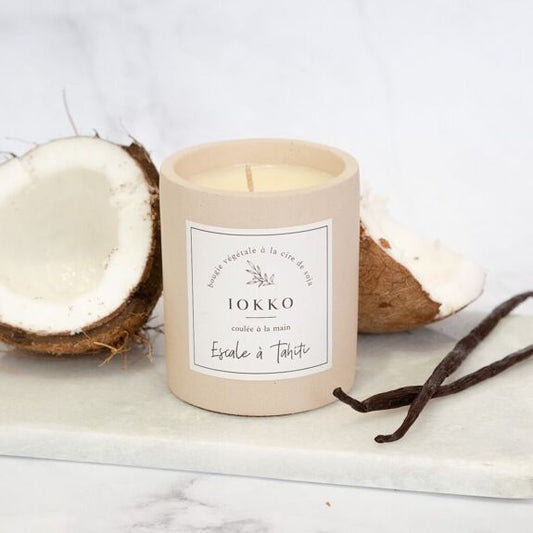 Bougie Parfumée Naturelle Escale à Tahiti (marque IOKKO)