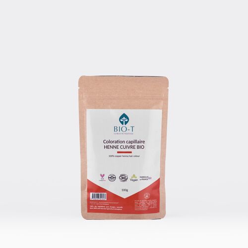 Henné naturel CUIVRE - BIO - 100g de la marque Bio-T